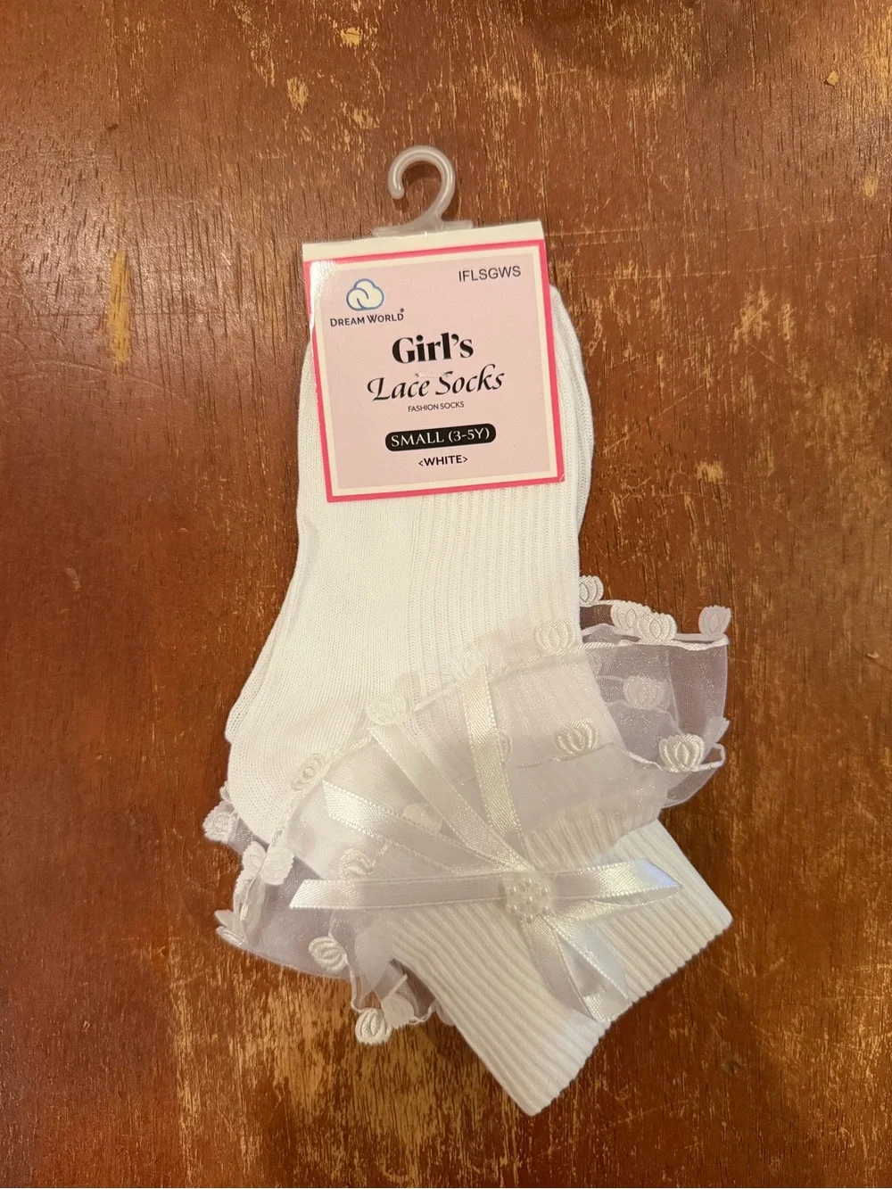 NWT White Lace Frill Girls' Socks - Small (3-5Y)